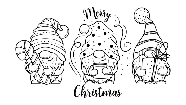 Hundred christmas gnome coloring pages royalty
