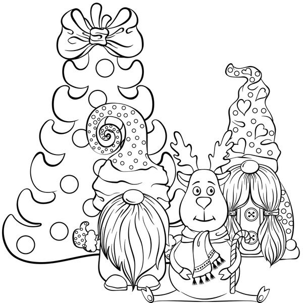 Hundred christmas gnome coloring pages royalty