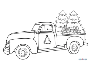 Free printable christmas truck coloring pages for kids