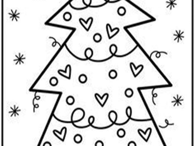 Free easy to print christmas tree coloring pages