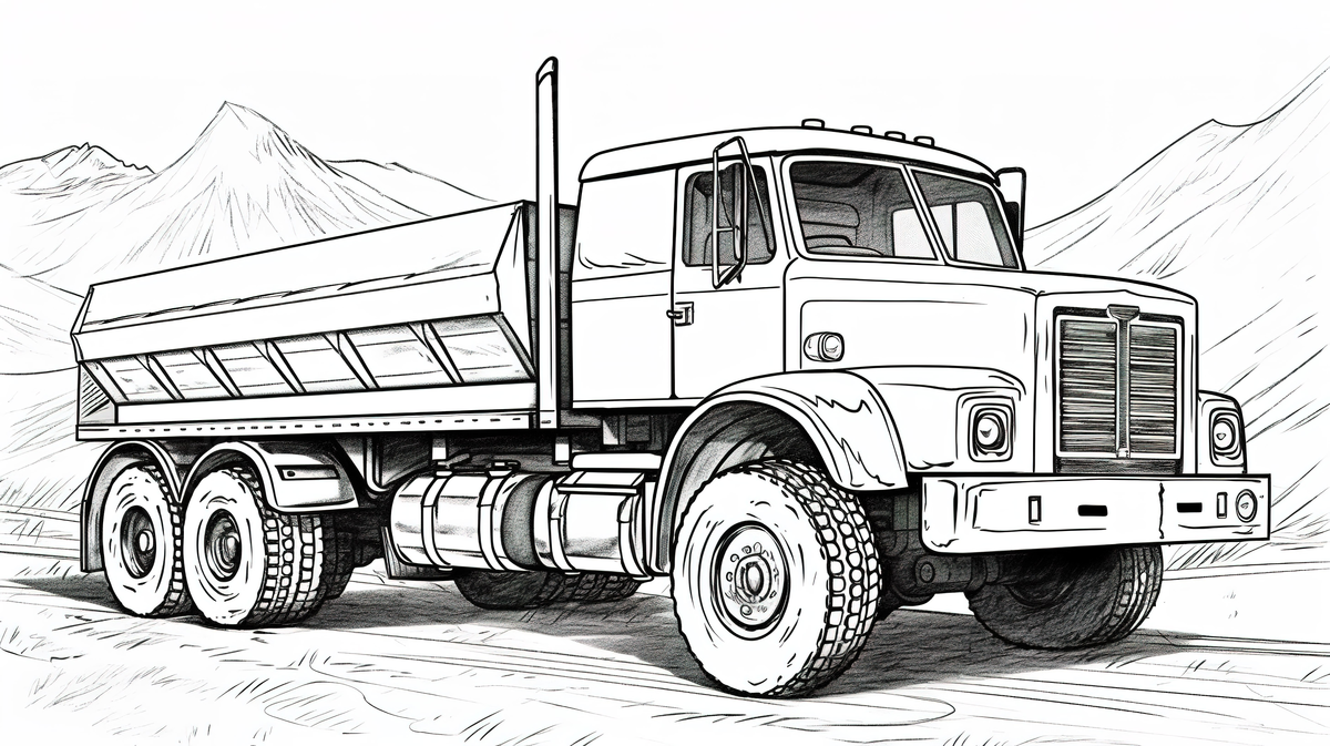 Trucks coloring pictures free printable background truck coloring picture truck freight background image and wallpaper for free download
