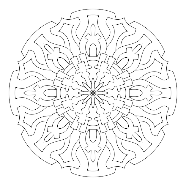 Premium vector sacred geometry mandala coloring page for adults abstract mystical signs vector illustration