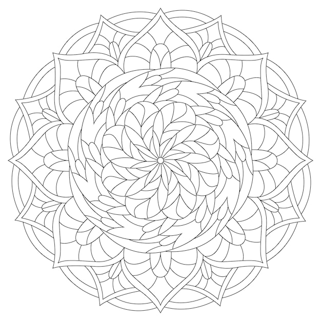 Premium vector sacred geometry mandala coloring page for adults abstract mystical signs vector illustration