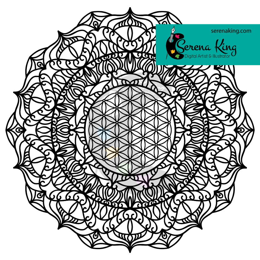 Flower of life mandala coloring page â serena king