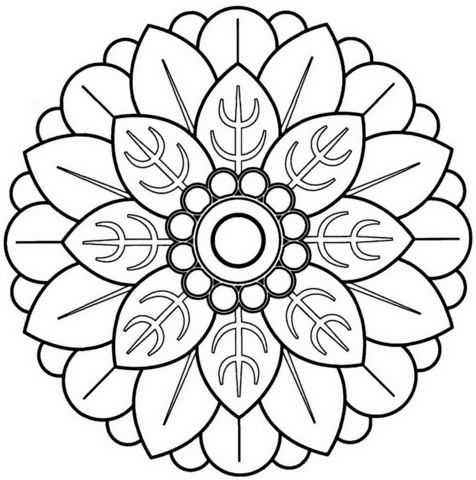 Flower mandala coloring page from abstract mandalas category select from printable crafts of cartâ mandala coloring pag mandala coloring flower mandala