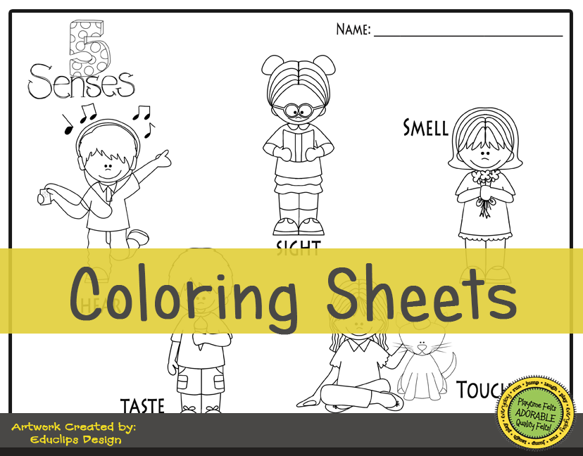 Our five senses prek worksheets