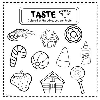 Five senses book coloring pages differentiated by the confetti teacher