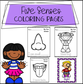 Five senses coloring pages and posters by peaks and pencils tpt