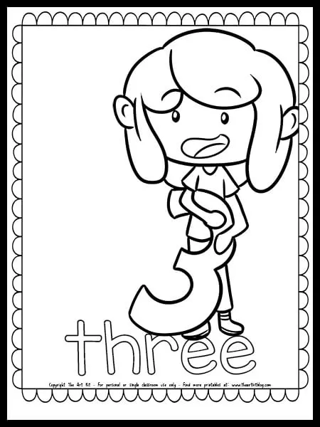 Number kids coloring page free printable â the art kit