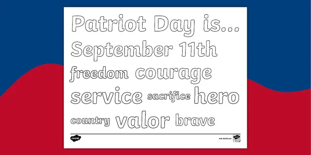 Printable patriot day coloring pages for kids usa