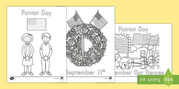 Printable patriot day coloring pages for kids usa