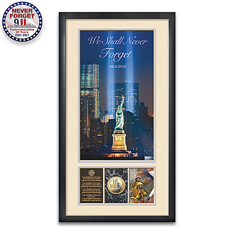 We shall never forget tribute framed wall decor featuring a full