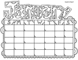 Calendar months coloring pages