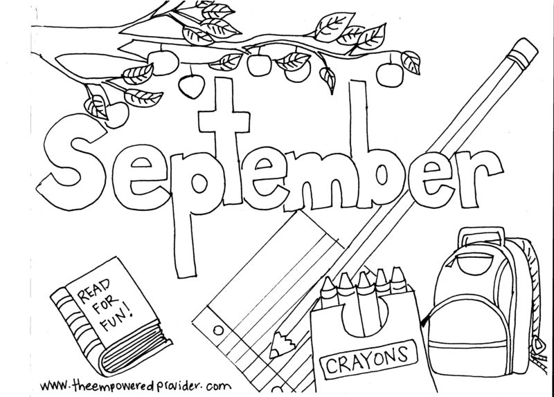 Printable monthly coloring pages