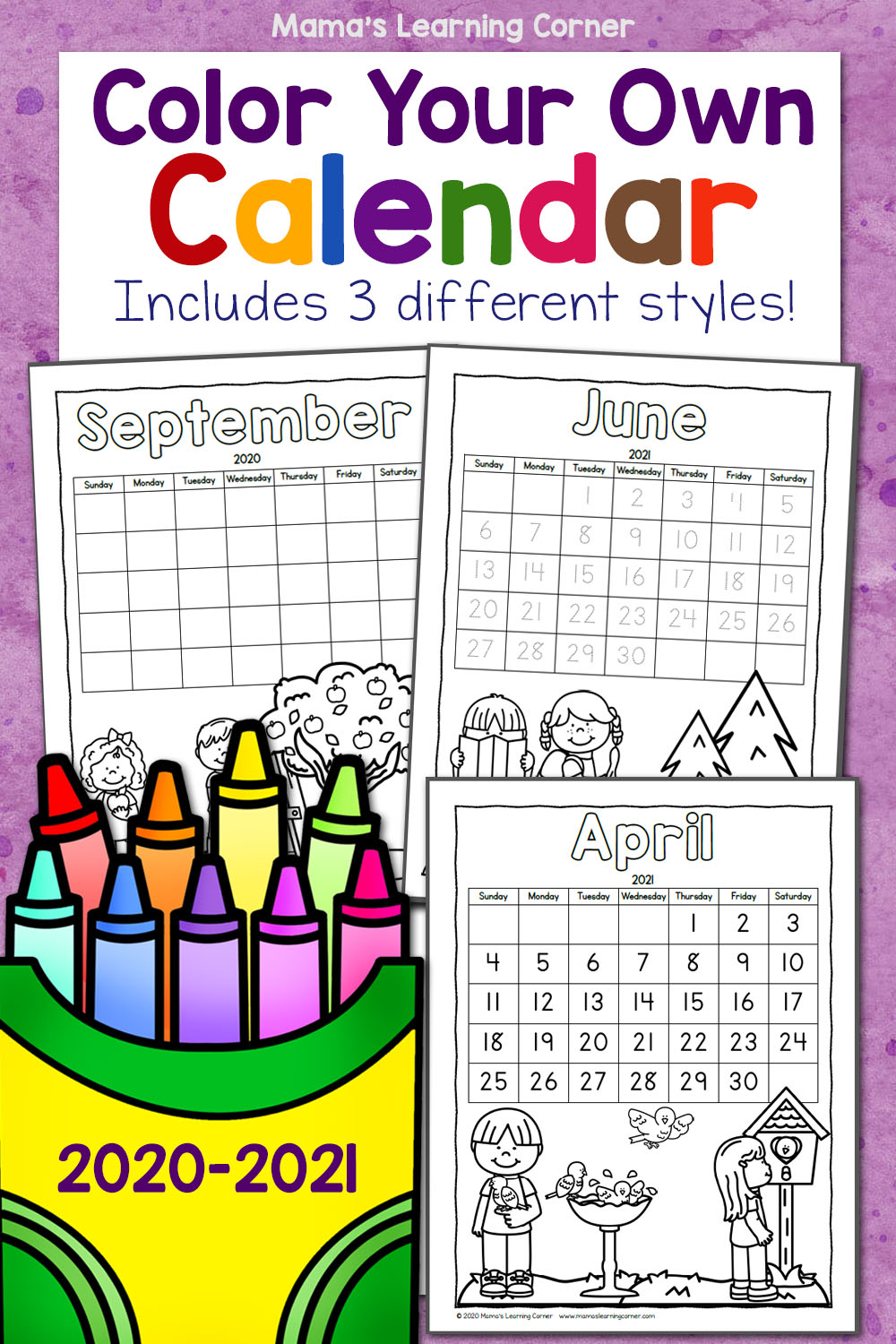 Color your own calendar