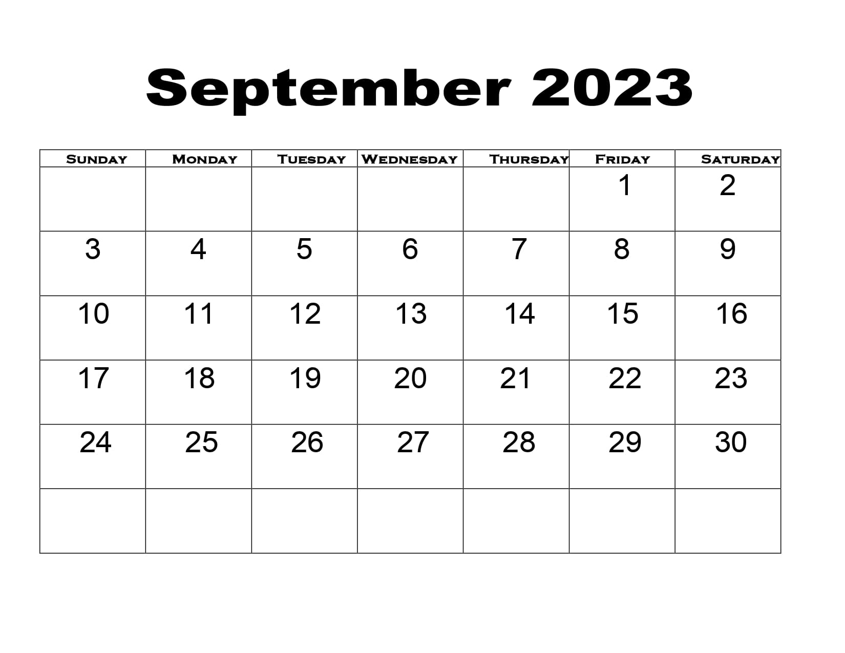 Free september calendar printable pdf templates