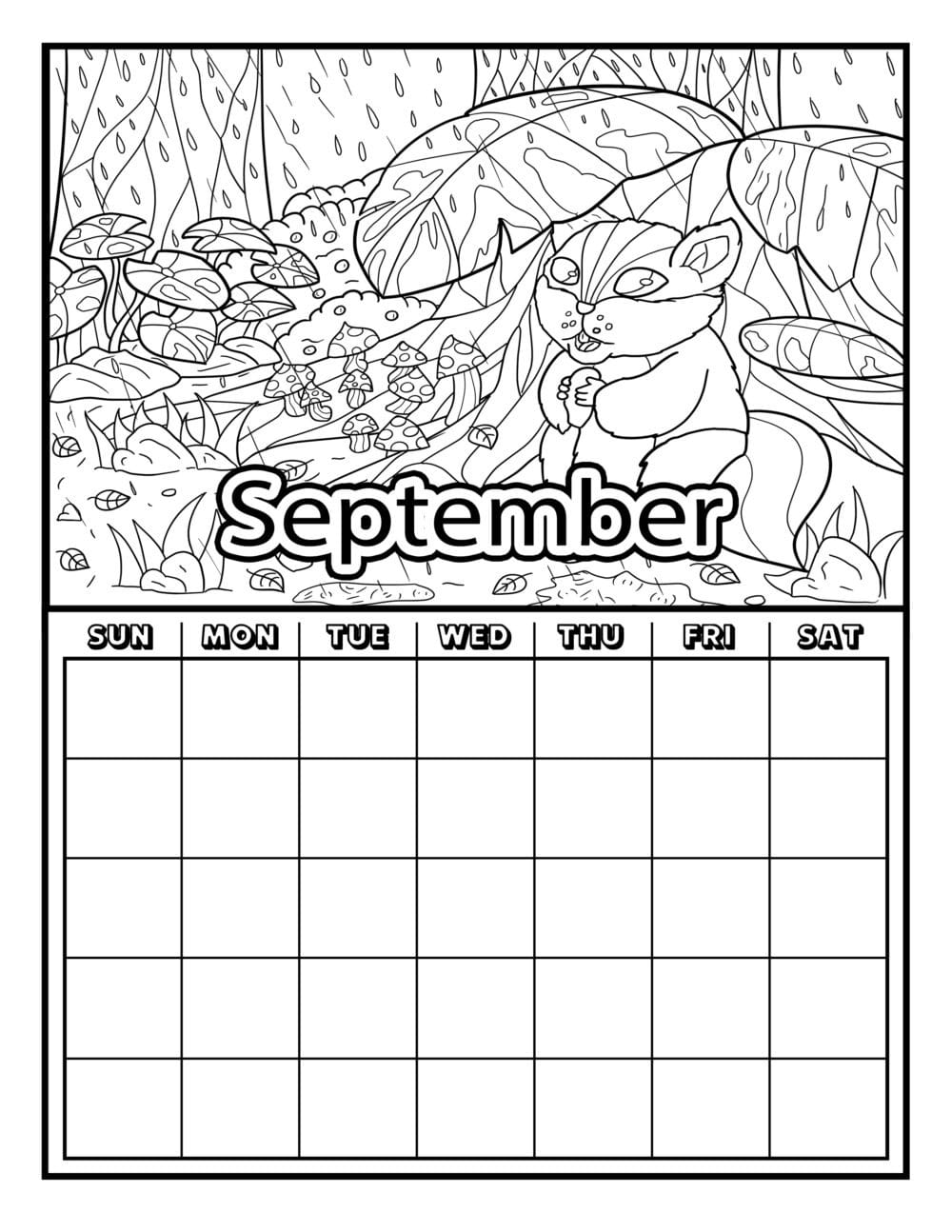 Coloring pages for september