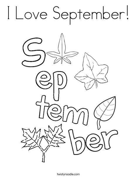 I love september coloring page