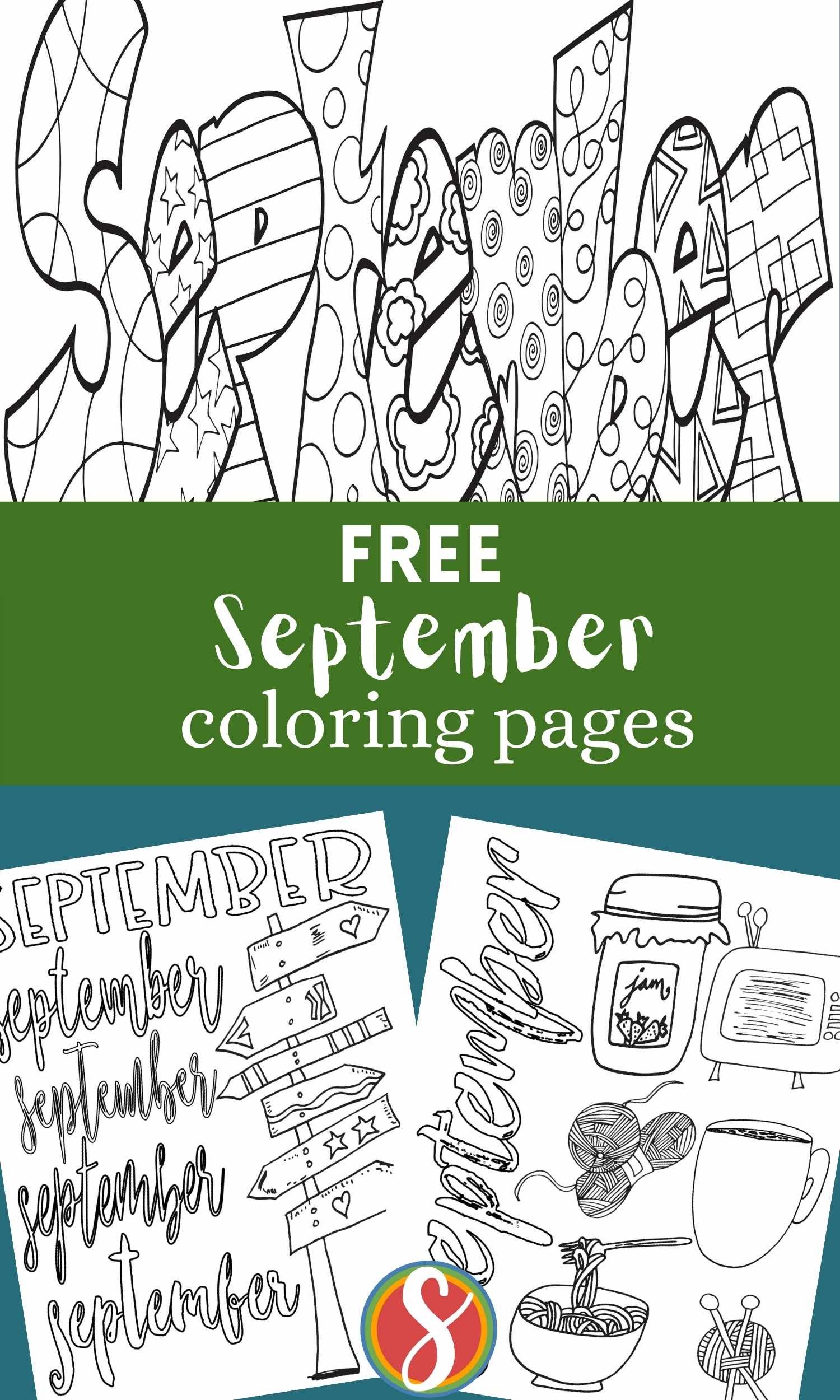 Free september coloring pages â stevie doodles