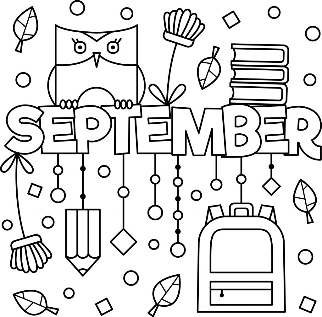 September colouring page printable