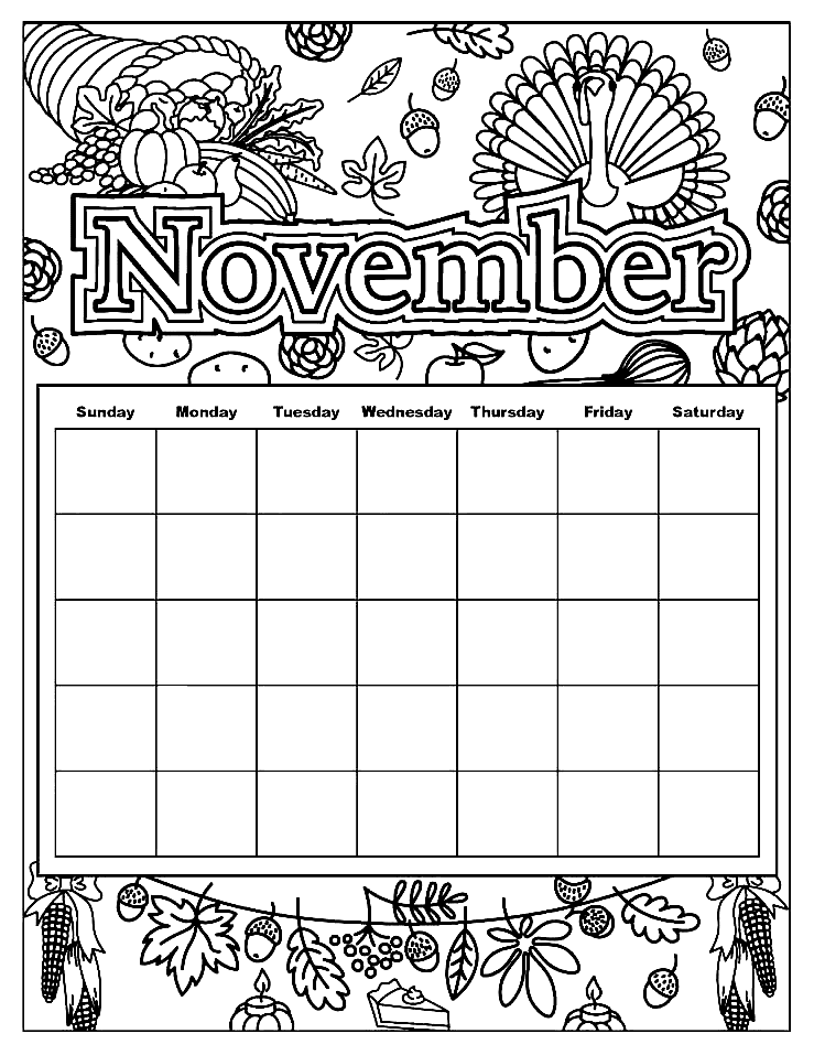 November coloring pages printable for free download