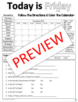 November calendar practice pages by mswilliamsclass tpt