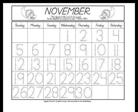 Free printable november dated calendar coloring page with bible verse â the art kit