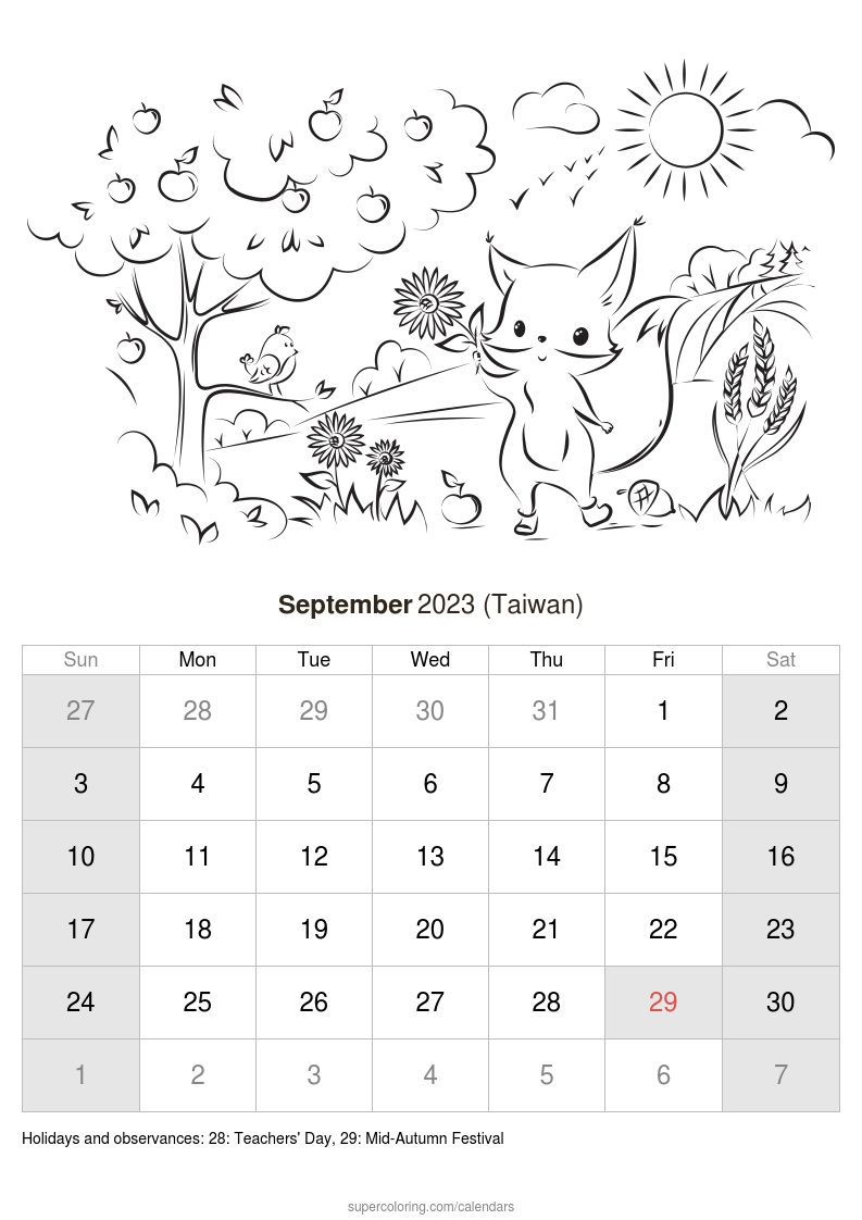 September calendar