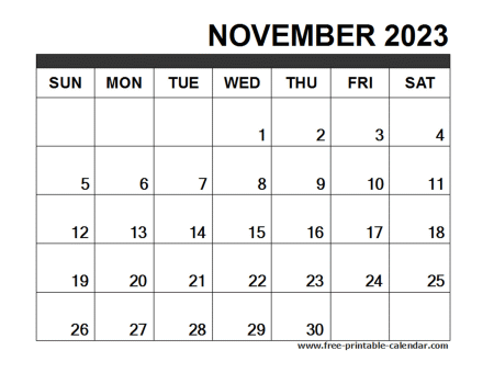 November calendar template