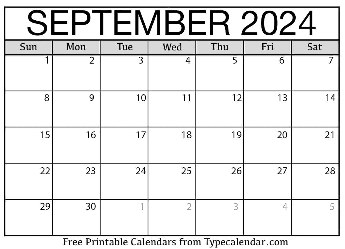 Free printable september calendars