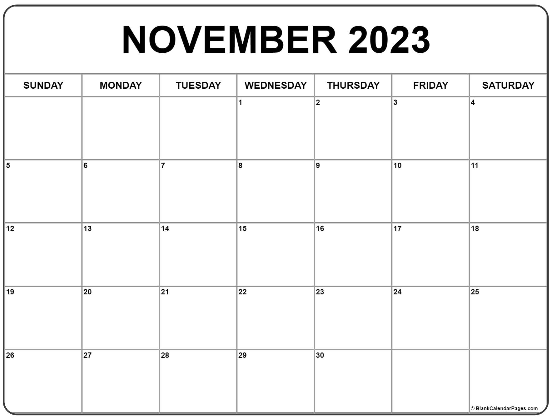 November calendar free printable calendar