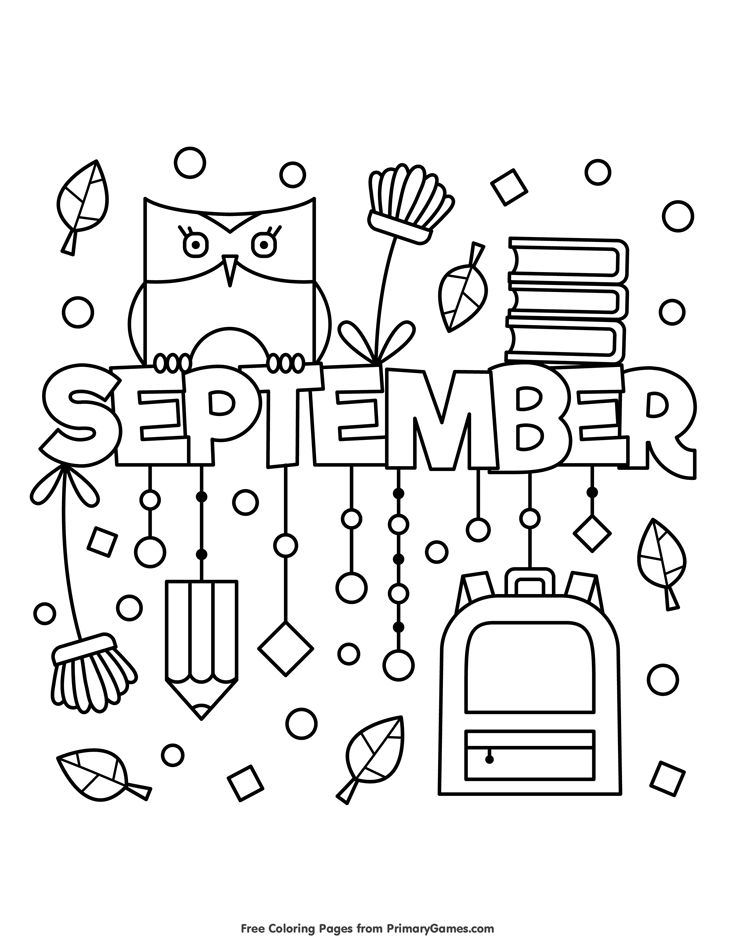 September coloring page â free printable ebook fall coloring pages coloring pages for kids coloring pages