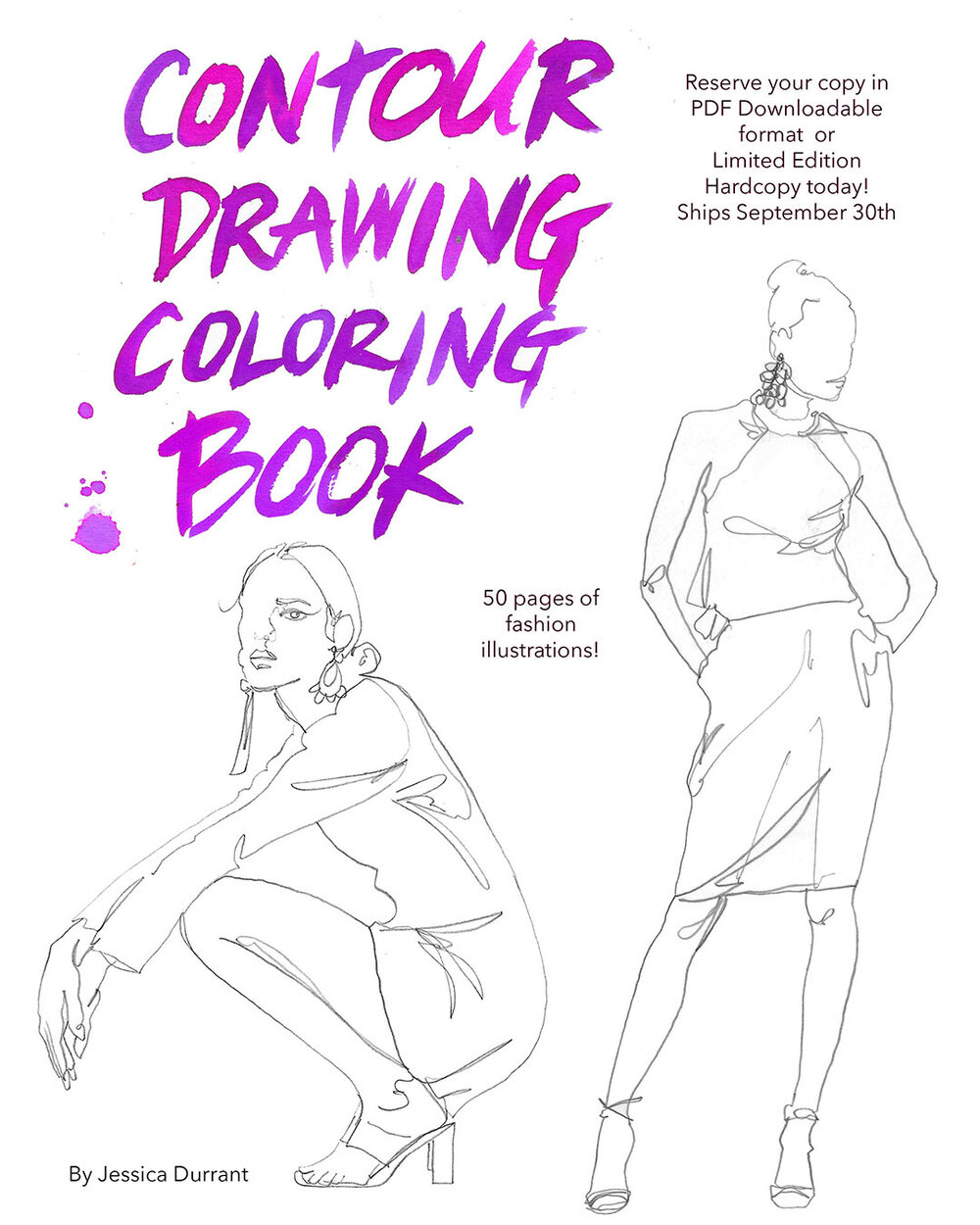 Contour drawing coloring book in pdf download copy format â jessica durrant illustration