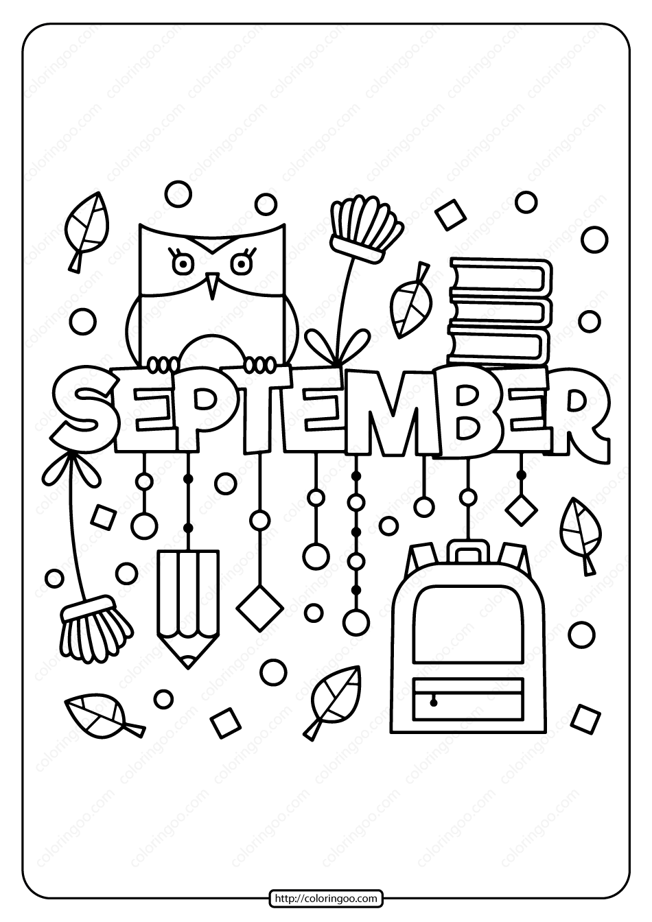Free printable september coloring page for all ages