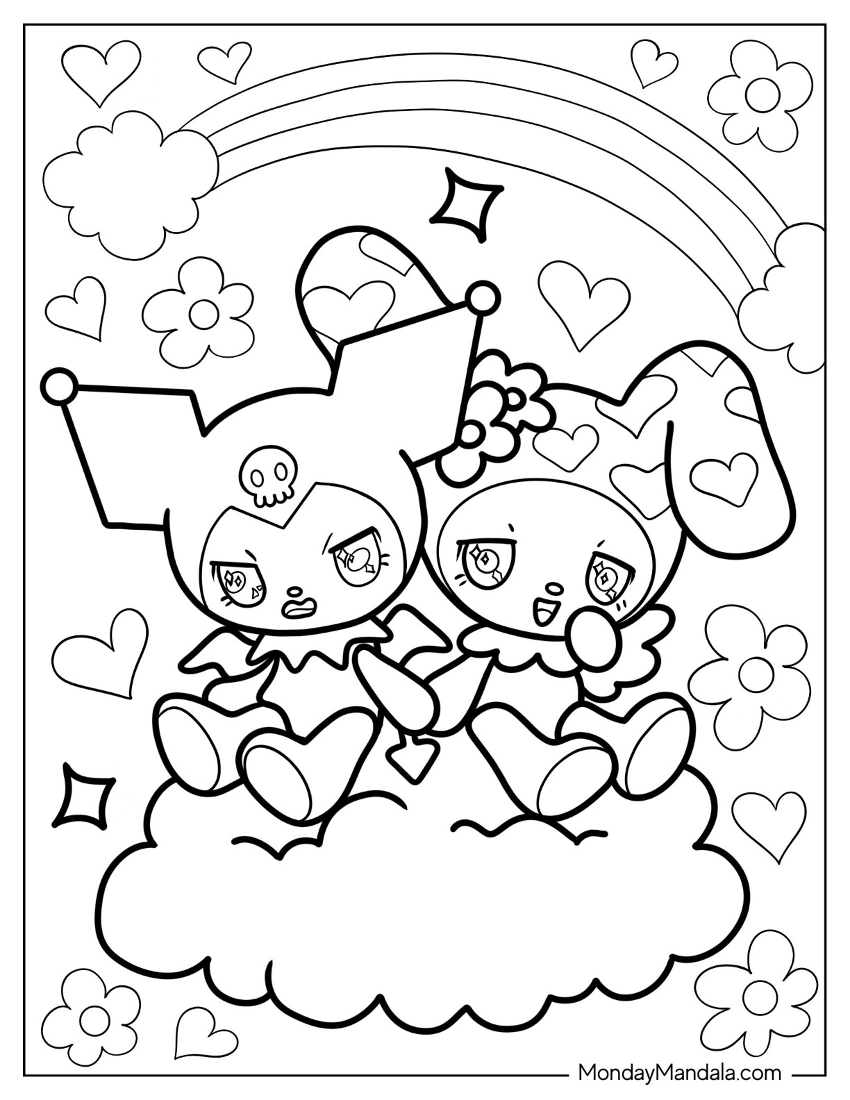 Sanrio coloring pages free pdf printables