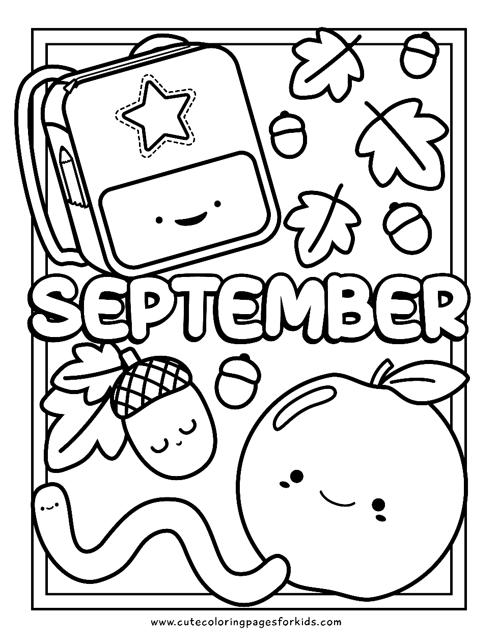 Printable september sheets coloring page