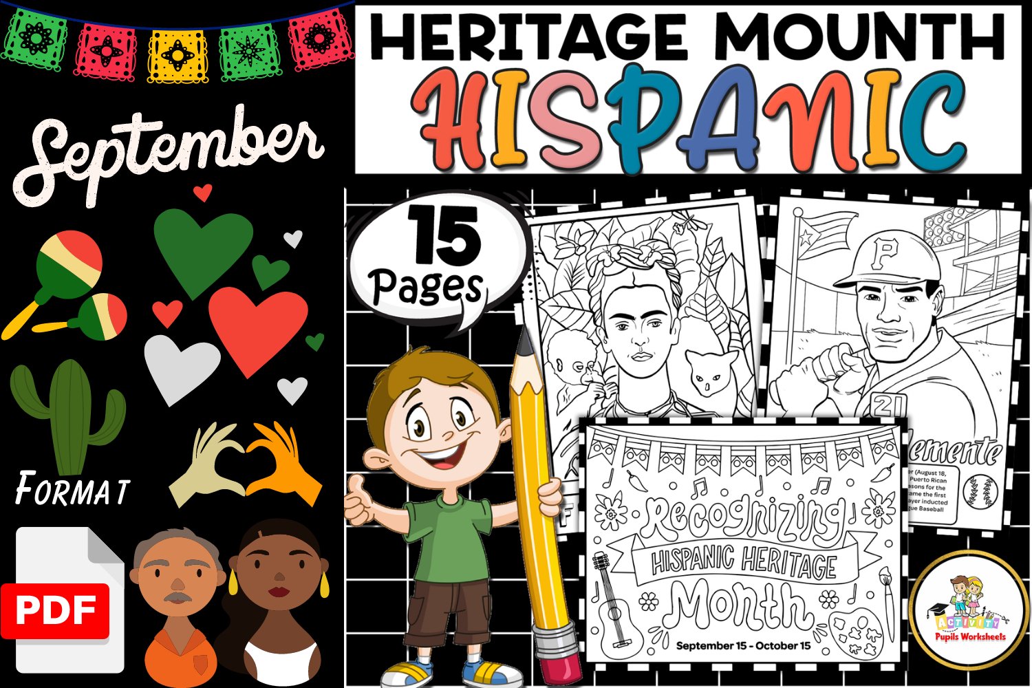 Hispanic heritage month coloring pages