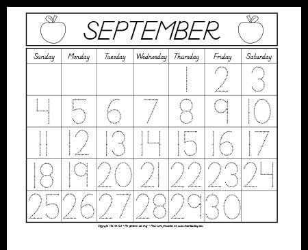 September calendar coloring page free printable download â the art kit