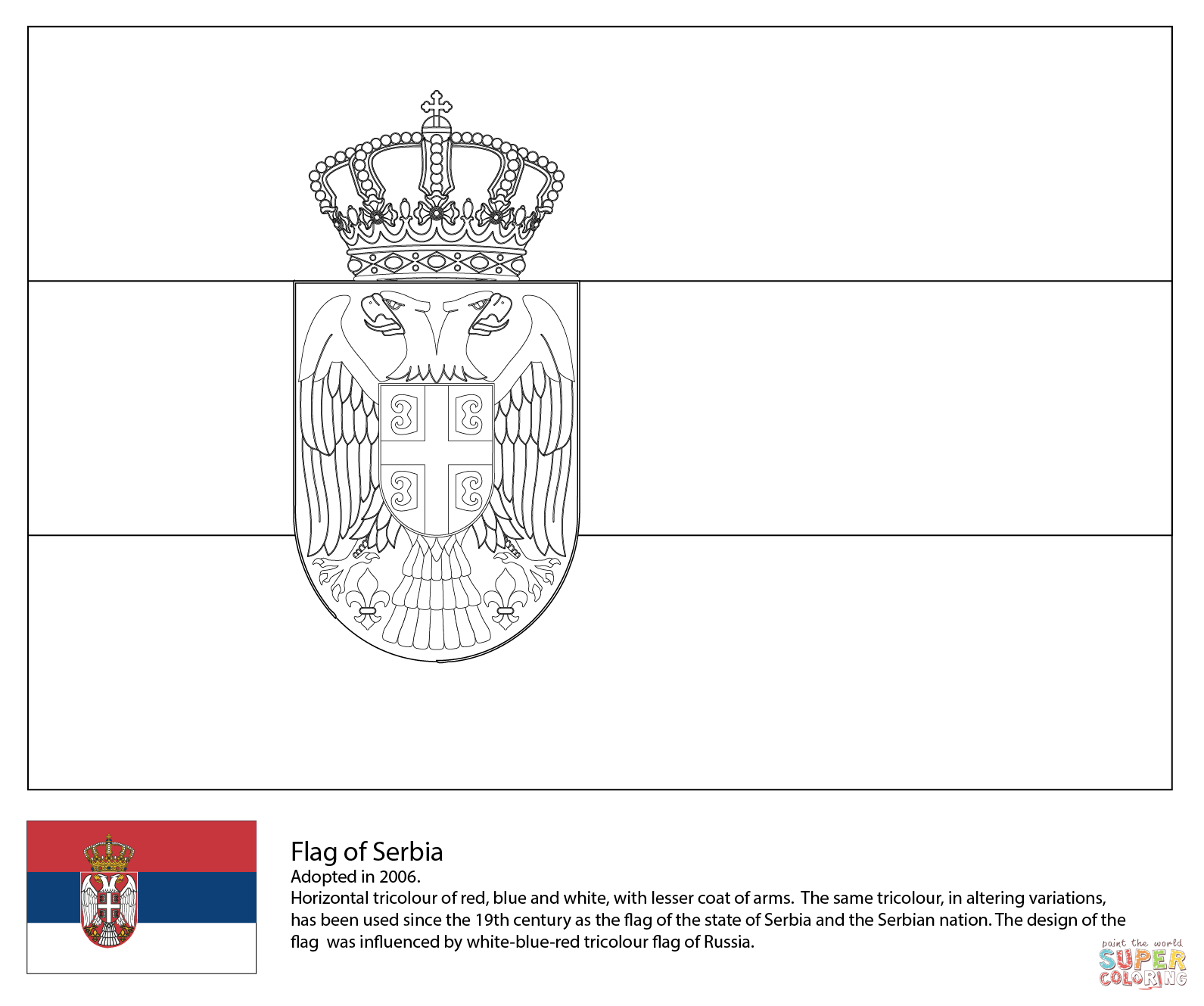 Flag of serbia super coloring flag coloring pages free printable coloring pages coloring pages