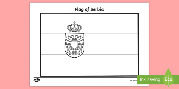 Serbia flag colouring sheet teacher made