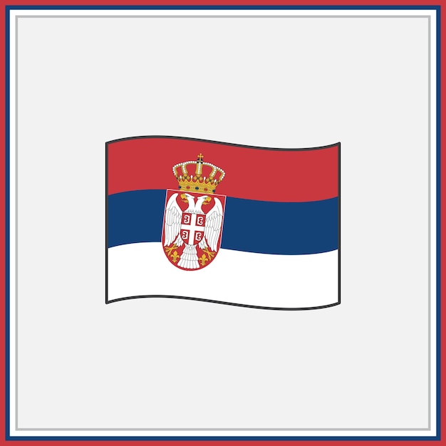 Premium vector serbia flag cartoon vector illustration flag of serbia flat icon outline national serbia flag