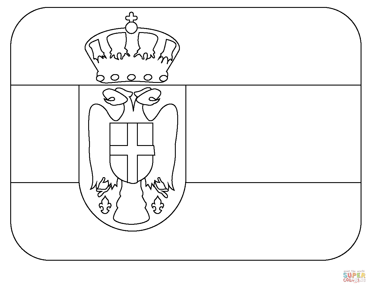 Flag of serbia emoji coloring page free printable coloring pages