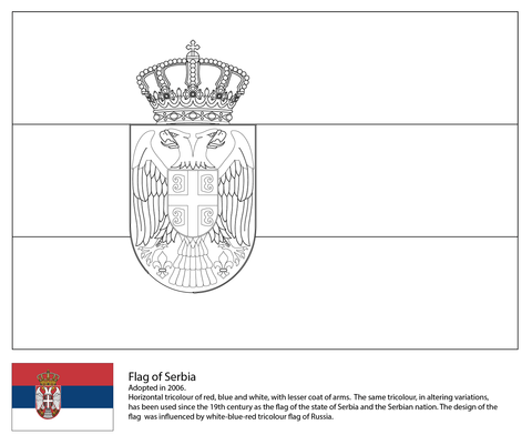 Flag of serbia coloring page free printable coloring pages