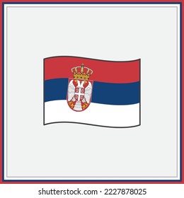 Serbia flag cartoon vector illustration flag stock vector royalty free