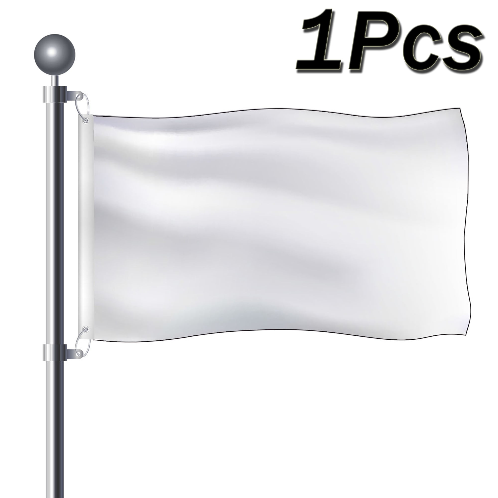 Elbourn pcs solid white color flag x ft d printed indooroutdoorvibrant colorsbrass grommetsquality polyester