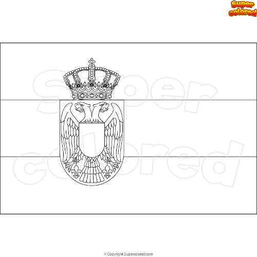 Coloring page flag of serbia