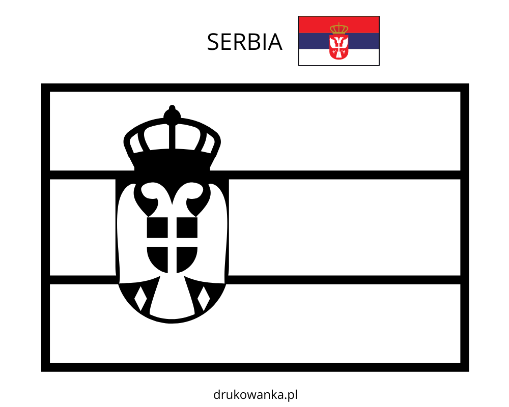 Flag of serbia coloring book to print and online