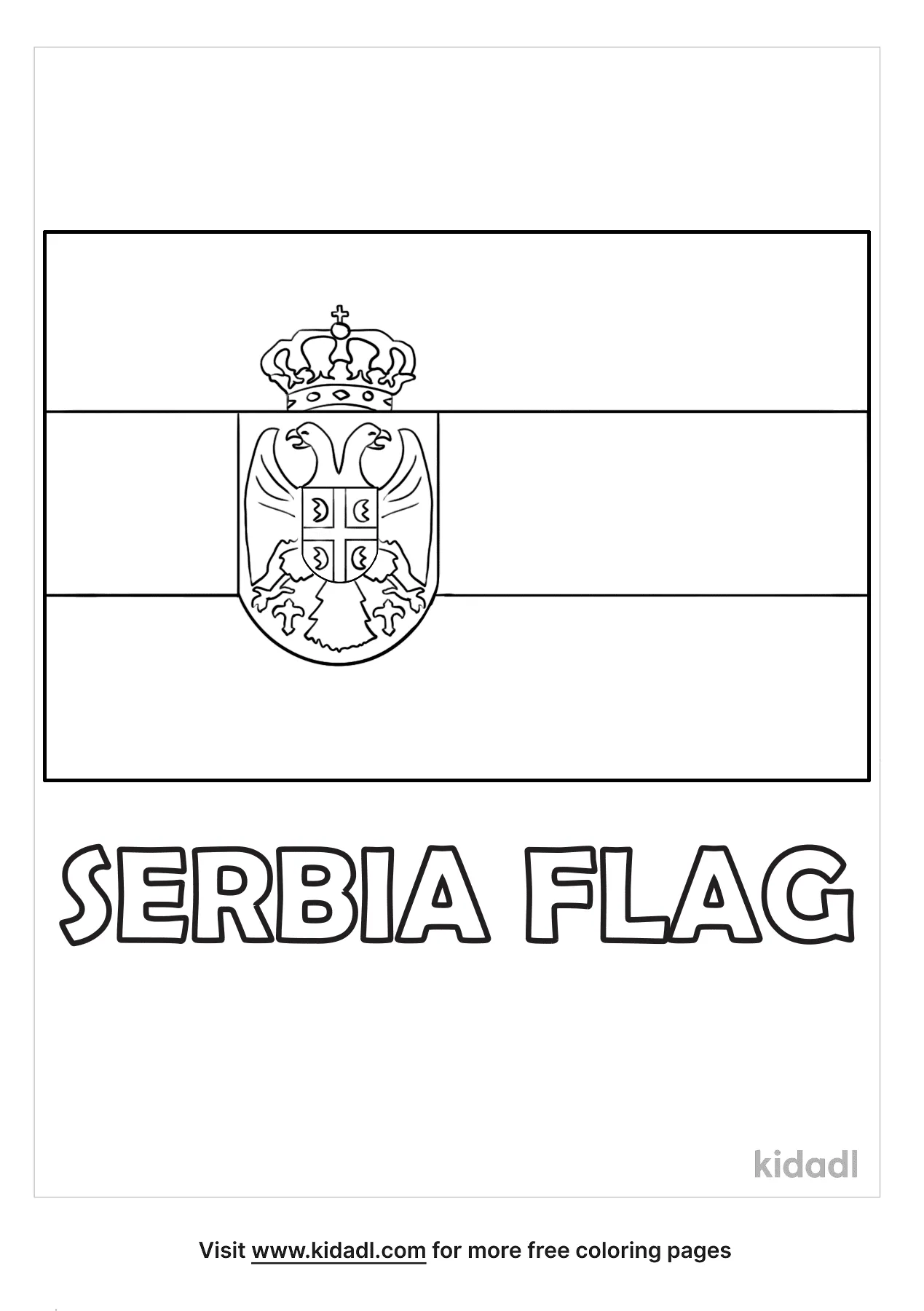 Free serbian flag coloring page coloring page printables