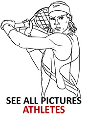 Serena williams coloring page tennis player woman