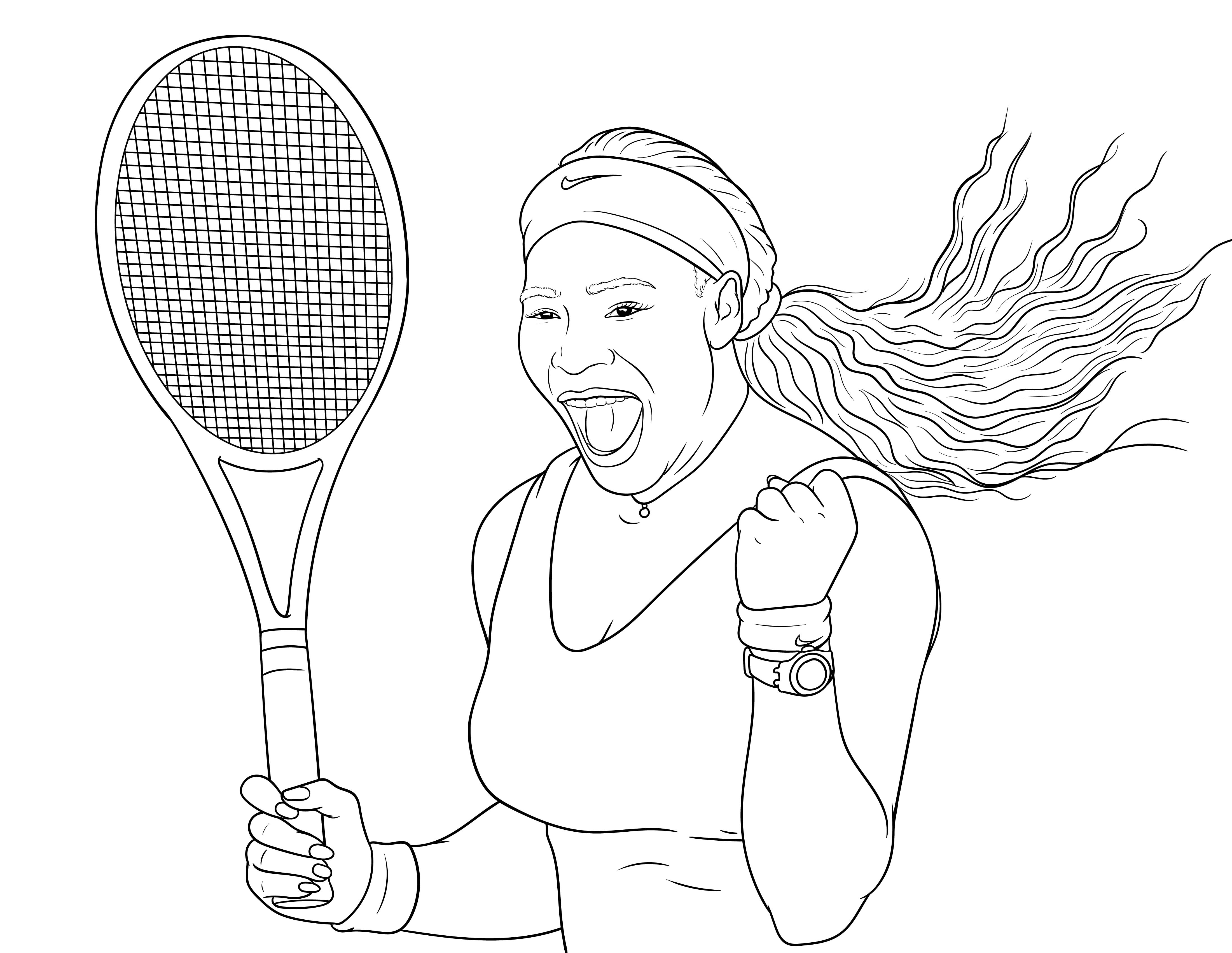 Serena williams coloring page for the tennis fans out there